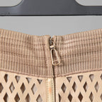 FENDI フェンディ / 19SS ラムレザー パンチング加工 ペンシル スカート / FPD887 A8GP / size 38 (BEIGE)