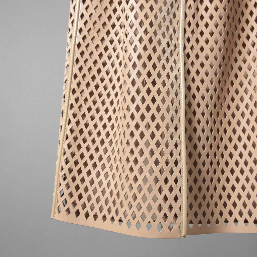 FENDI フェンディ / 19SS ラムレザー パンチング加工 ペンシル スカート / FPD887 A8GP / size 38 (BEIGE)