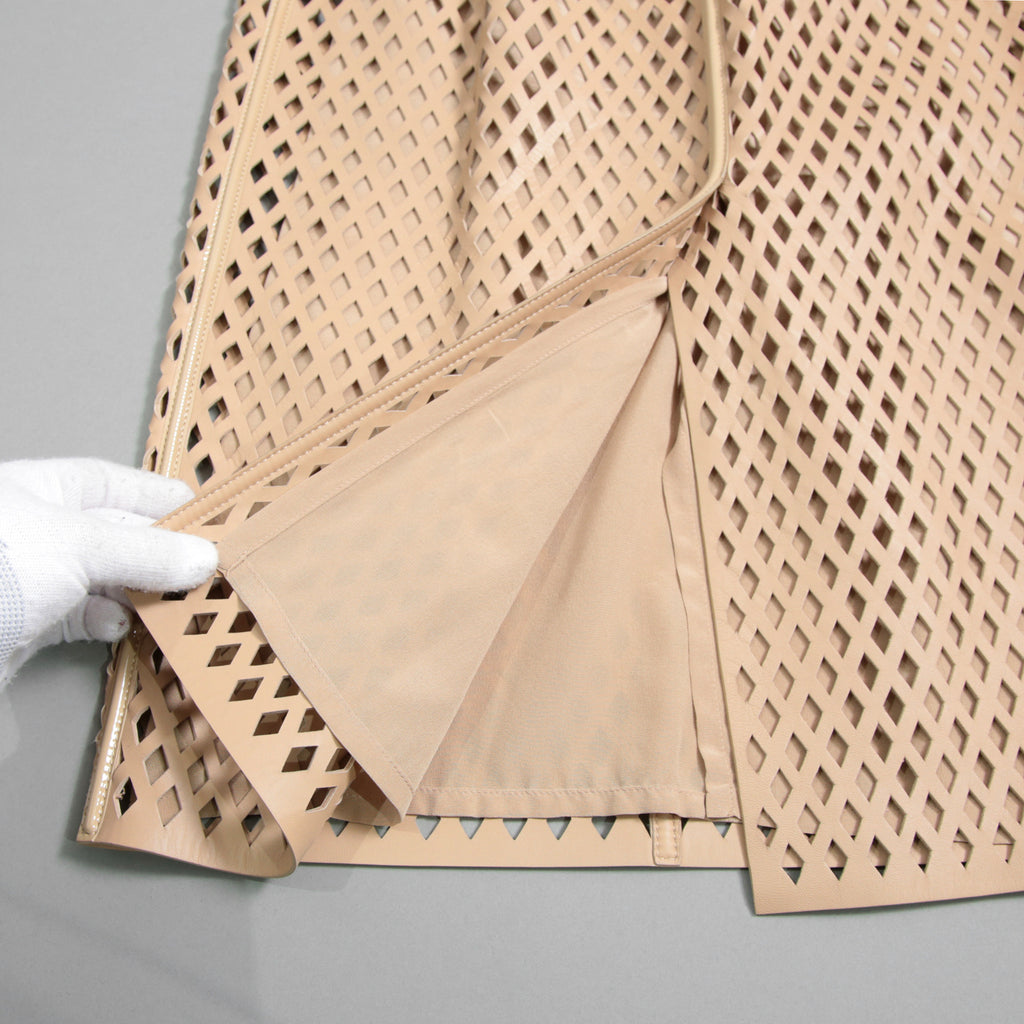 FENDI フェンディ / 19SS ラムレザー パンチング加工 ペンシル スカート / FPD887 A8GP / size 38 (BEIGE)