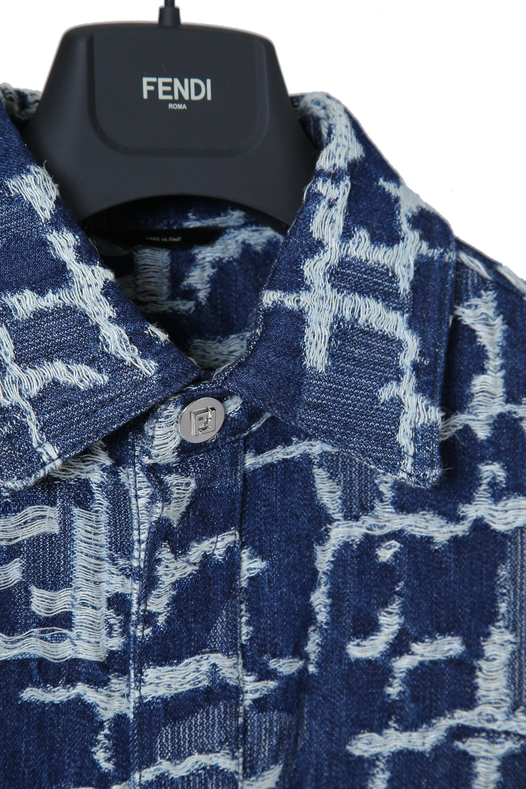試着のみ FENDI フェンディ / 24SS FF柄 ジャガード織 デニム ジャケット / FW1292AR9N / size 46 (INDIGO) モノグラム
