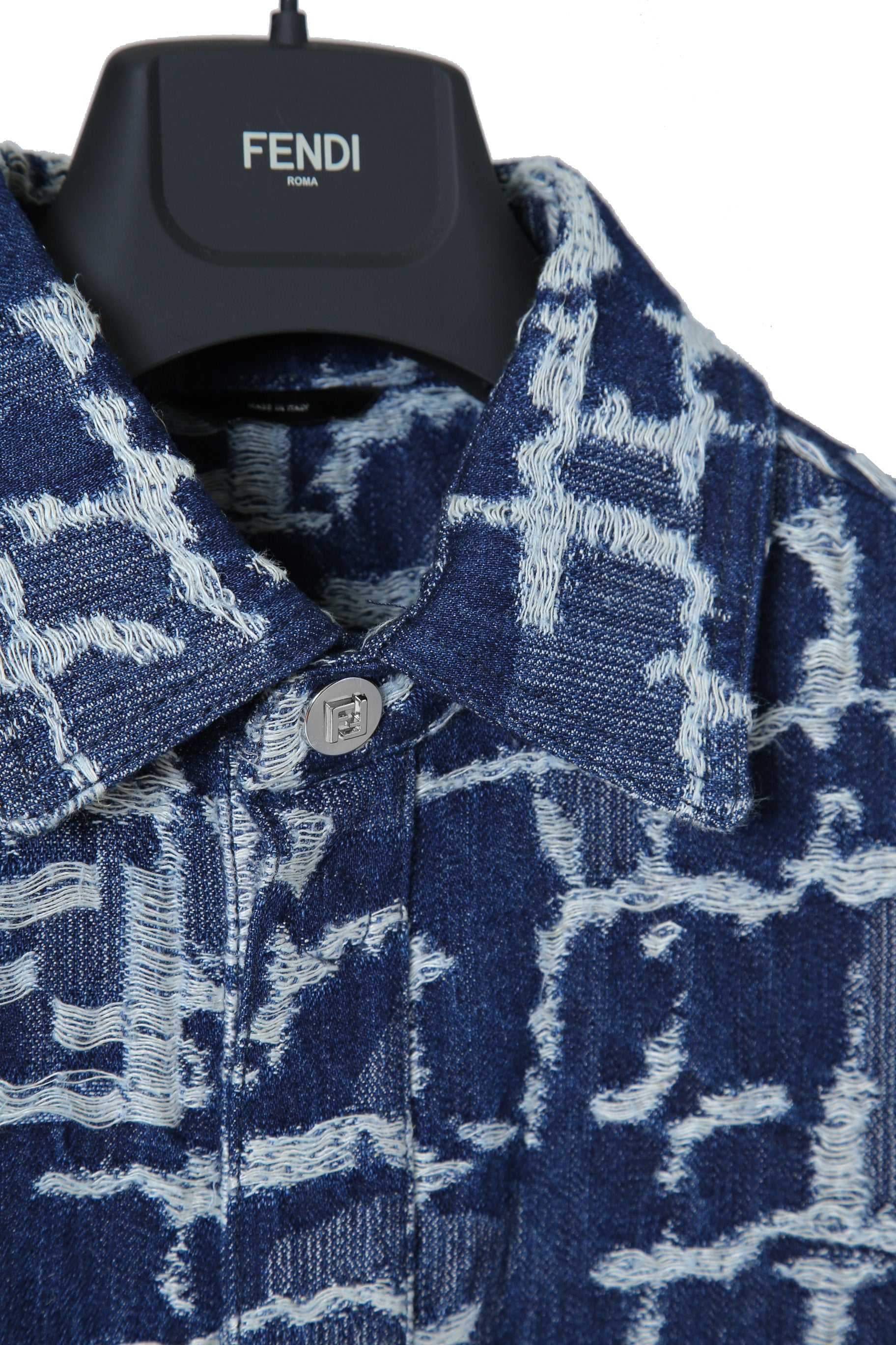 試着のみ FENDI フェンディ / 24SS FF柄 ジャガード織 デニム ジャケット / FW1292AR9N / size 46 (INDIGO) モノグラム