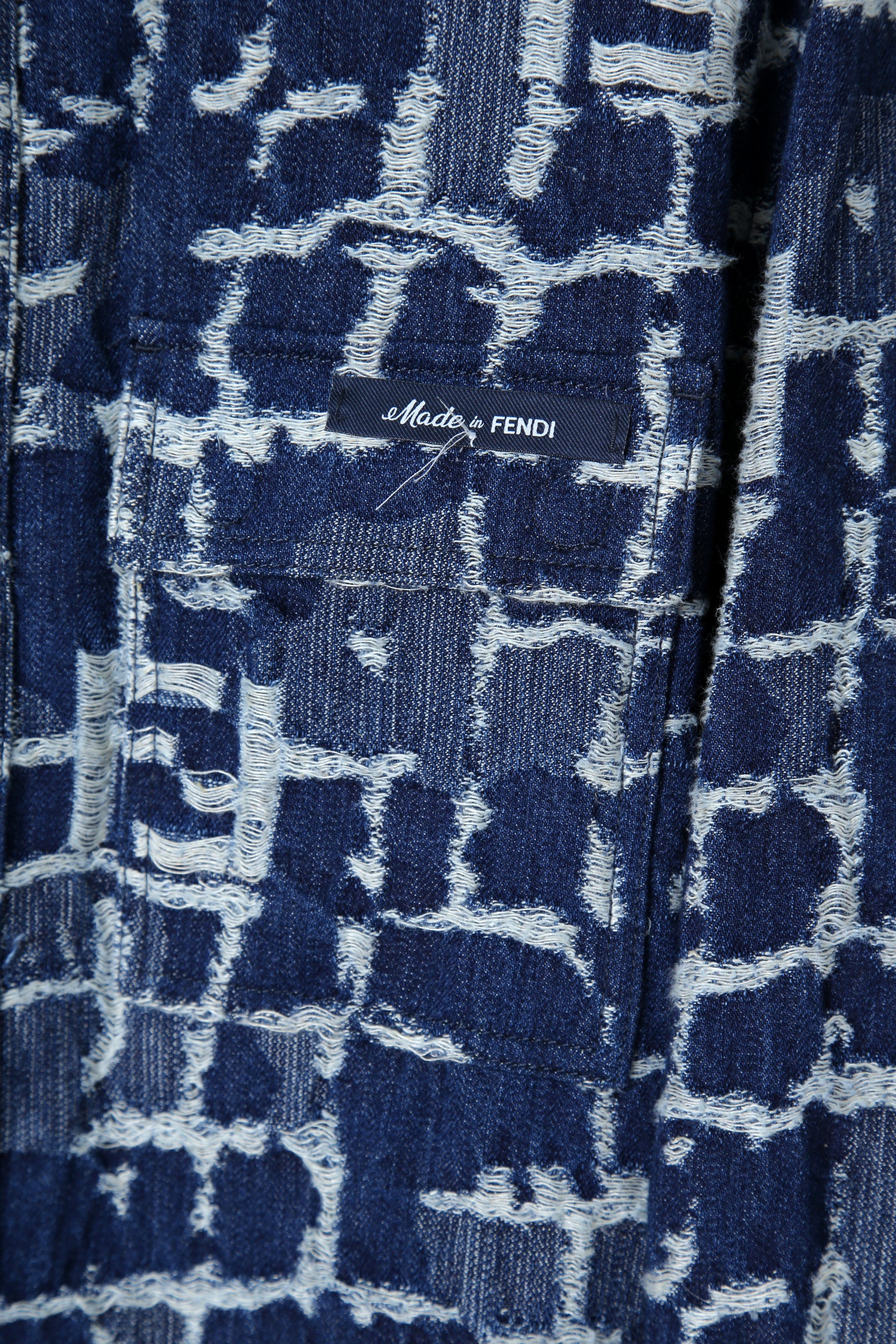試着のみ FENDI フェンディ / 24SS FF柄 ジャガード織 デニム ジャケット / FW1292AR9N / size 46 (INDIGO) モノグラム