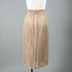 FENDI フェンディ / 19SS ラムレザー パンチング加工 ペンシル スカート / FPD887 A8GP / size 38 (BEIGE)