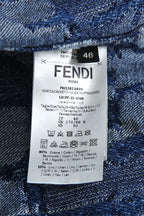 試着のみ FENDI フェンディ / 24SS FF柄 ジャガード織 デニム ジャケット / FW1292AR9N / size 46 (INDIGO) モノグラム