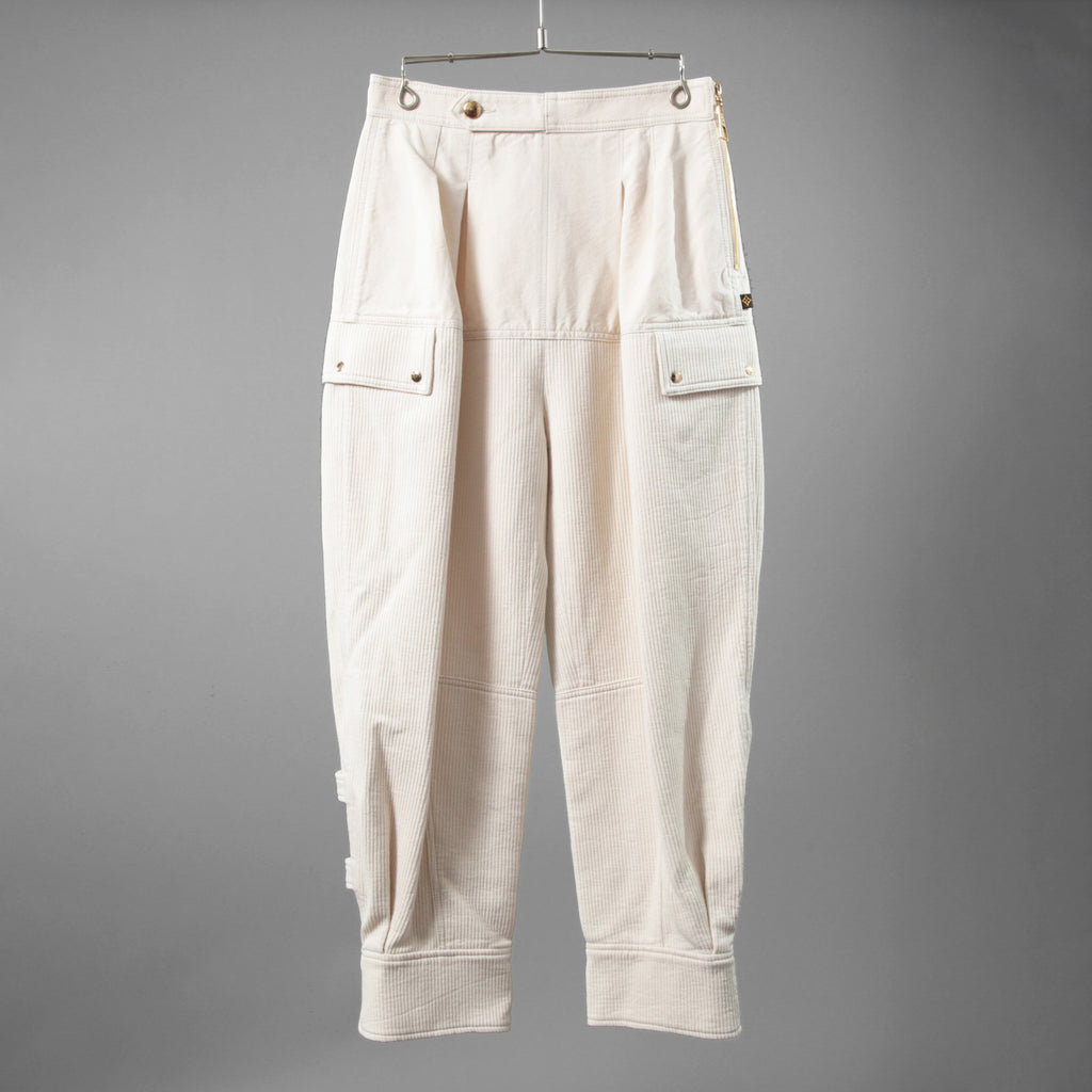 Louis Vuitton ルイヴィトン / 22SS 美品コーデュロイ カーゴ トラウザーズ / RW222J DA8 FNPA15 / size 36 (IVORY WHITE x GOLD)