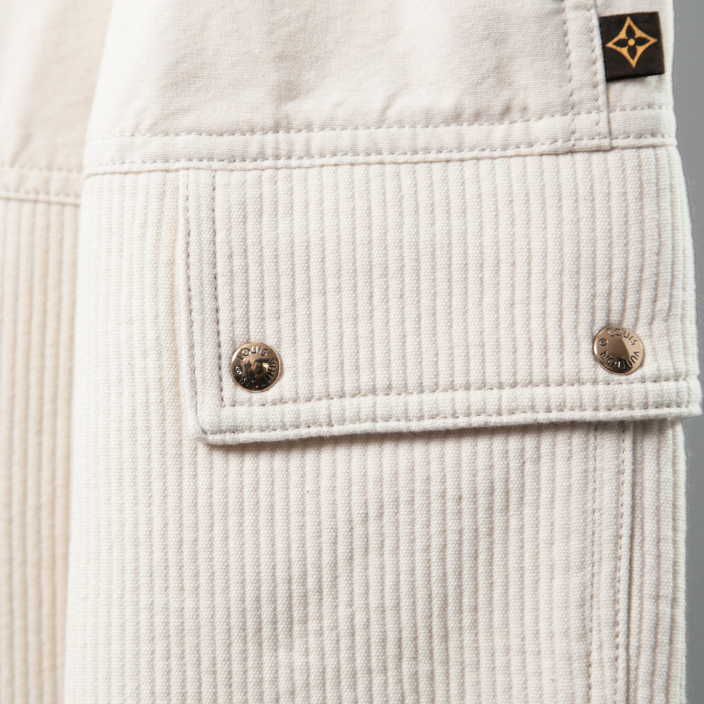 Louis Vuitton ルイヴィトン / 22SS 美品コーデュロイ カーゴ トラウザーズ / RW222J DA8 FNPA15 / size 36 (IVORY WHITE x GOLD)
