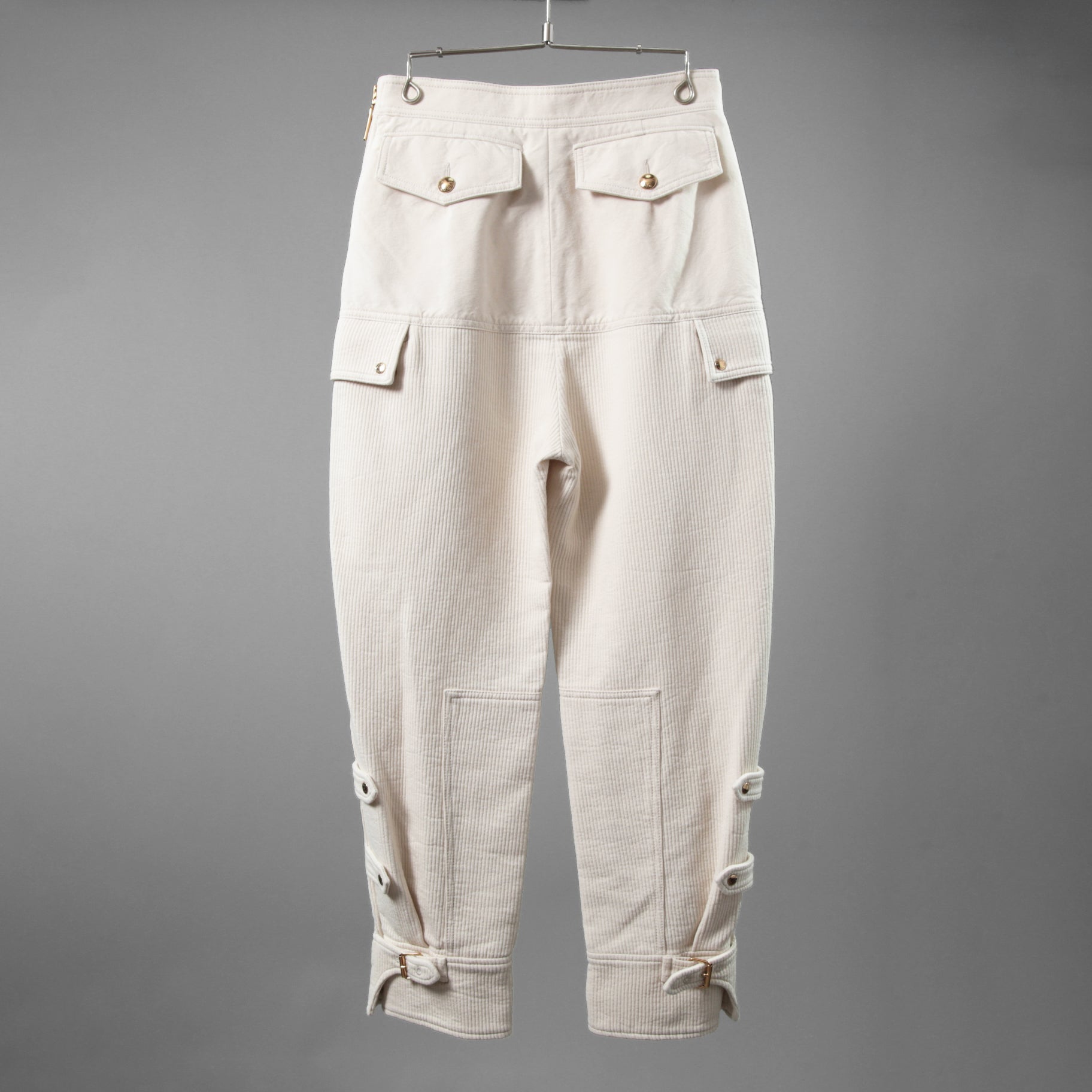 Louis Vuitton ルイヴィトン / 22SS 美品コーデュロイ カーゴ トラウザーズ / RW222J DA8 FNPA15 / size 36 (IVORY WHITE x GOLD)