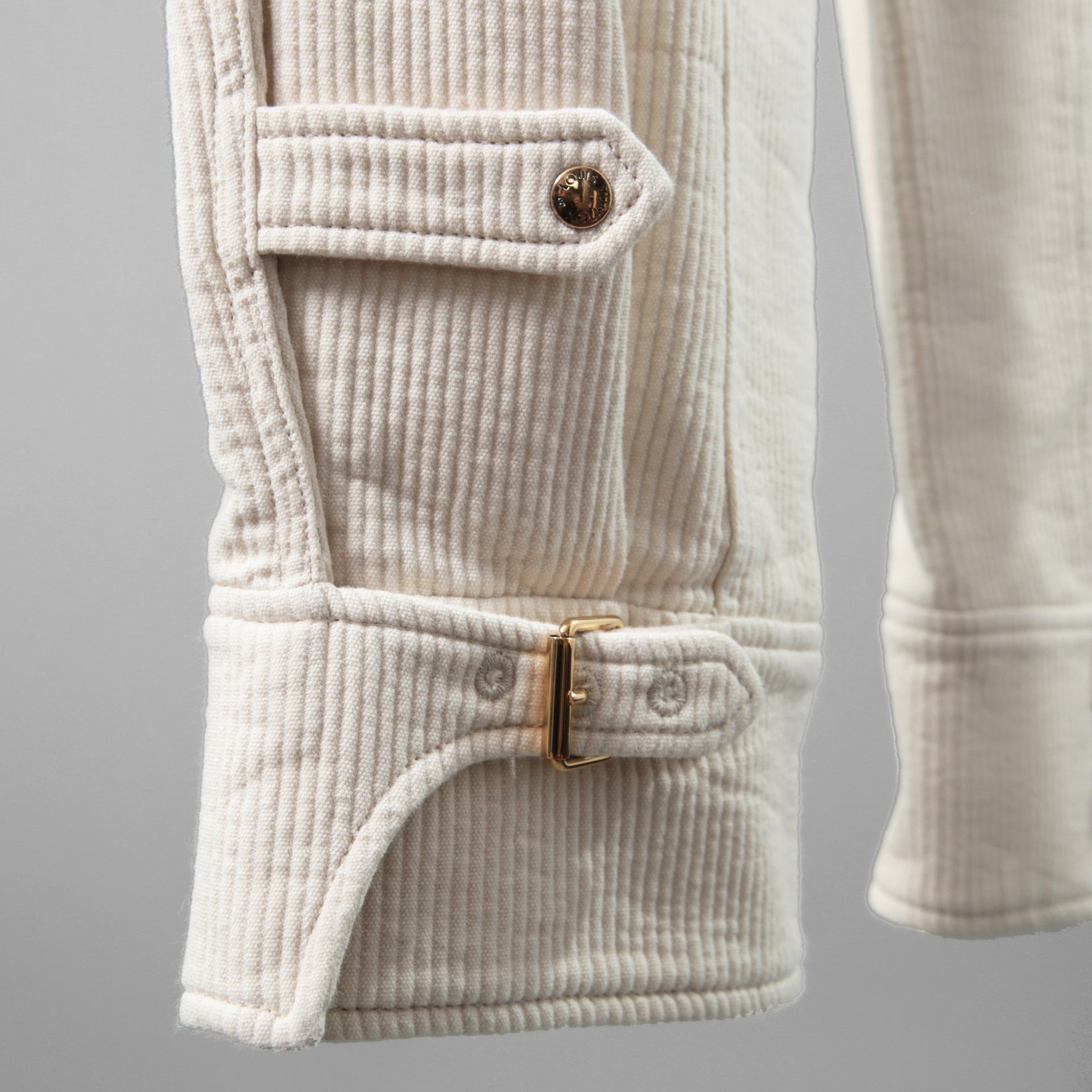 Louis Vuitton ルイヴィトン / 22SS 美品コーデュロイ カーゴ トラウザーズ / RW222J DA8 FNPA15 / size 36 (IVORY WHITE x GOLD)