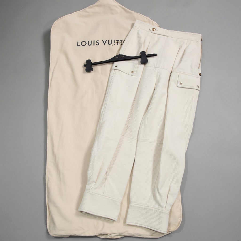 Louis Vuitton ルイヴィトン / 22SS 美品コーデュロイ カーゴ トラウザーズ / RW222J DA8 FNPA15 / size 36 (IVORY WHITE x GOLD)