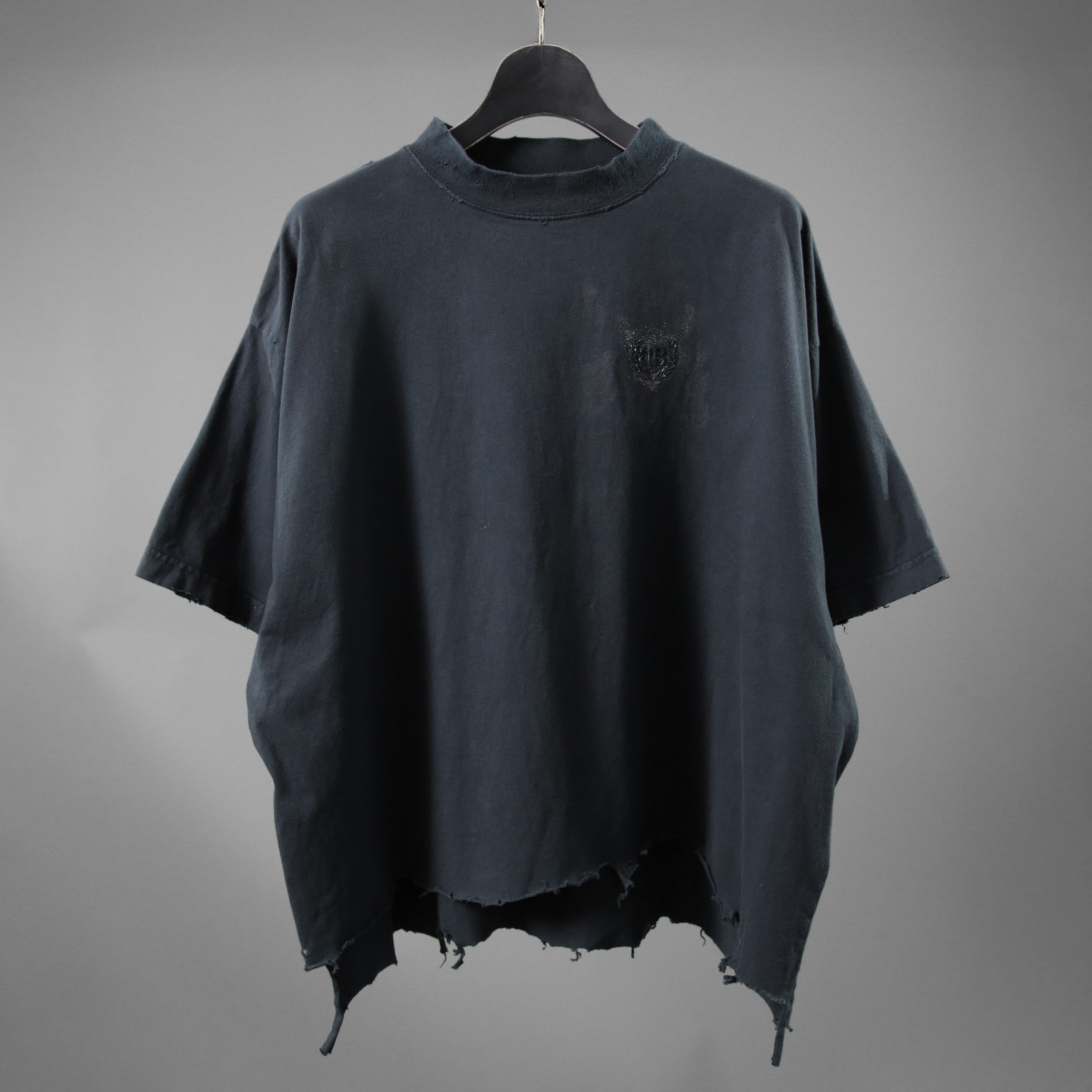 BALENCIAGA バレンシアガ / 24SS 美品 ネイルポリッシュ クロップド Tシャツ / 半袖 / size 2 (M) FADE BLACK ユニセックス