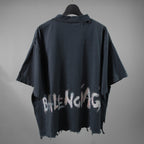 BALENCIAGA バレンシアガ / 24SS 美品 ネイルポリッシュ クロップド Tシャツ / 半袖 / size 2 (M) FADE BLACK ユニセックス