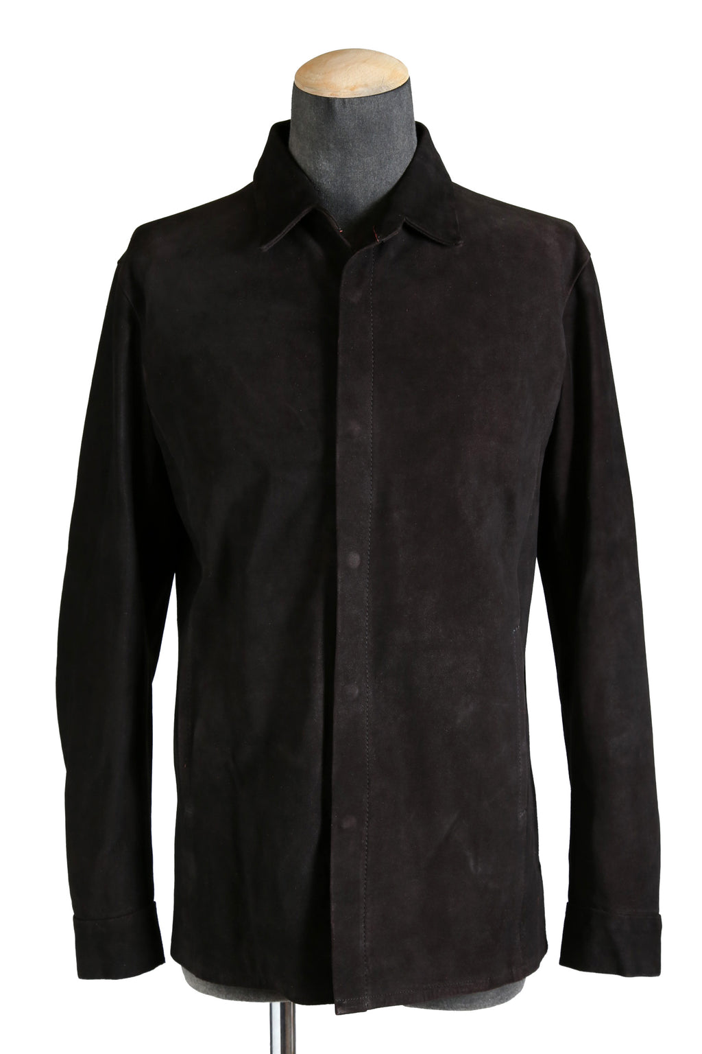 新品 イサムカタヤマバックラッシュ / 24SS JP WET WHITE CALF / REVERSE LEATHER SHIRT JACKET / Size M (BLACK)