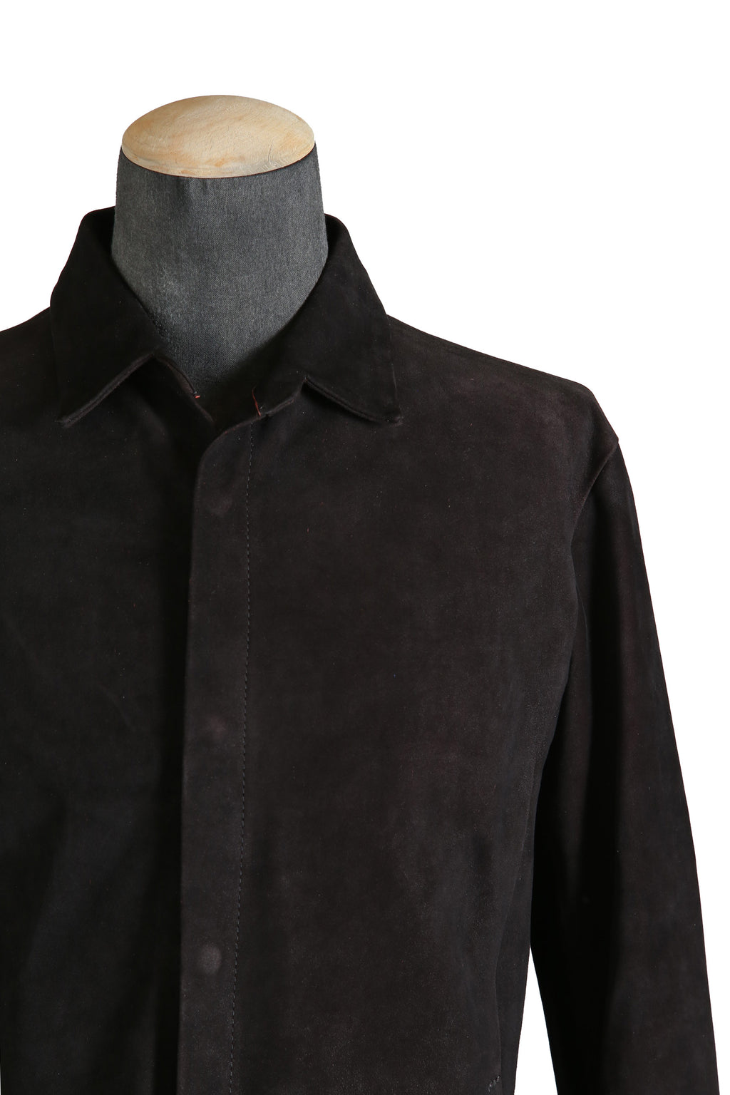 新品 イサムカタヤマバックラッシュ / 24SS JP WET WHITE CALF / REVERSE LEATHER SHIRT JACKET / Size M (BLACK)