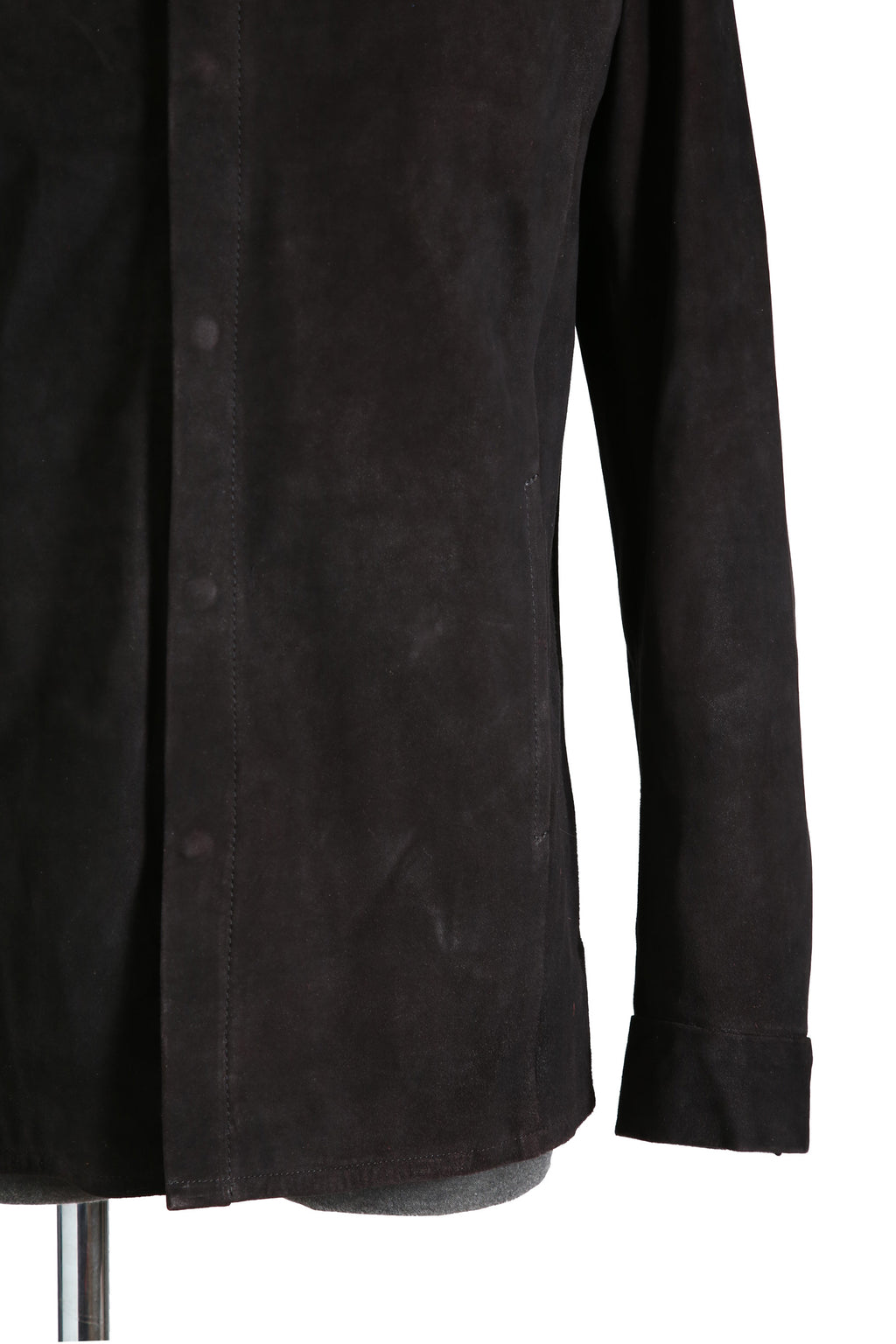 新品 イサムカタヤマバックラッシュ / 24SS JP WET WHITE CALF / REVERSE LEATHER SHIRT JACKET / Size M (BLACK)