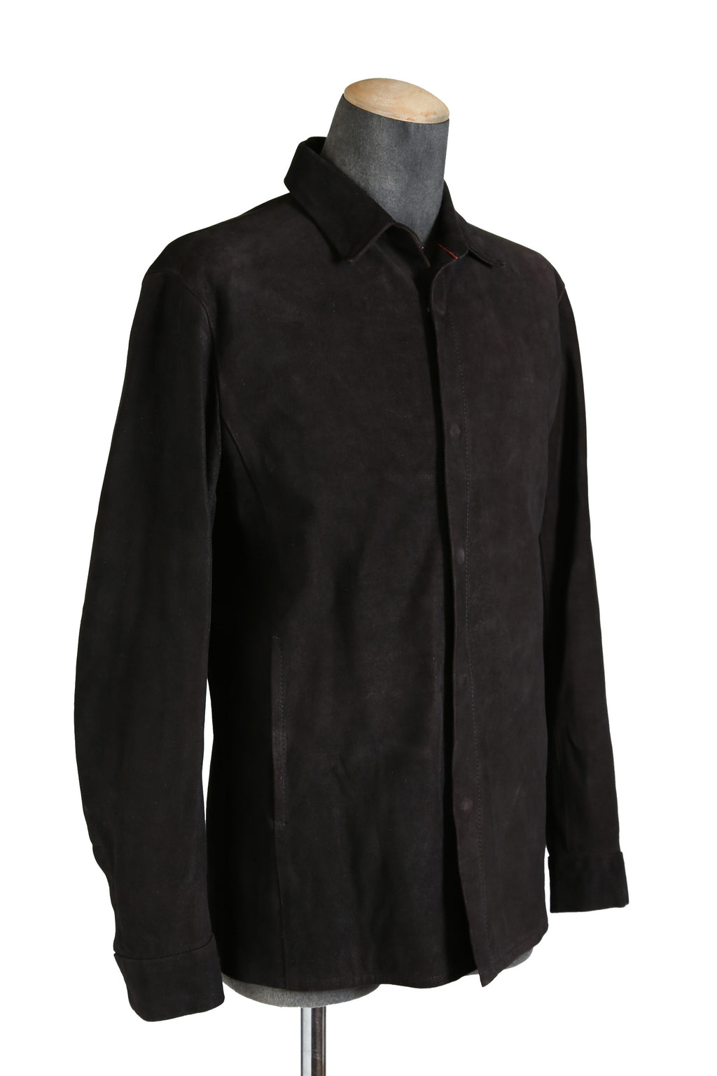 新品 イサムカタヤマバックラッシュ / 24SS JP WET WHITE CALF / REVERSE LEATHER SHIRT JACKET / Size M (BLACK)