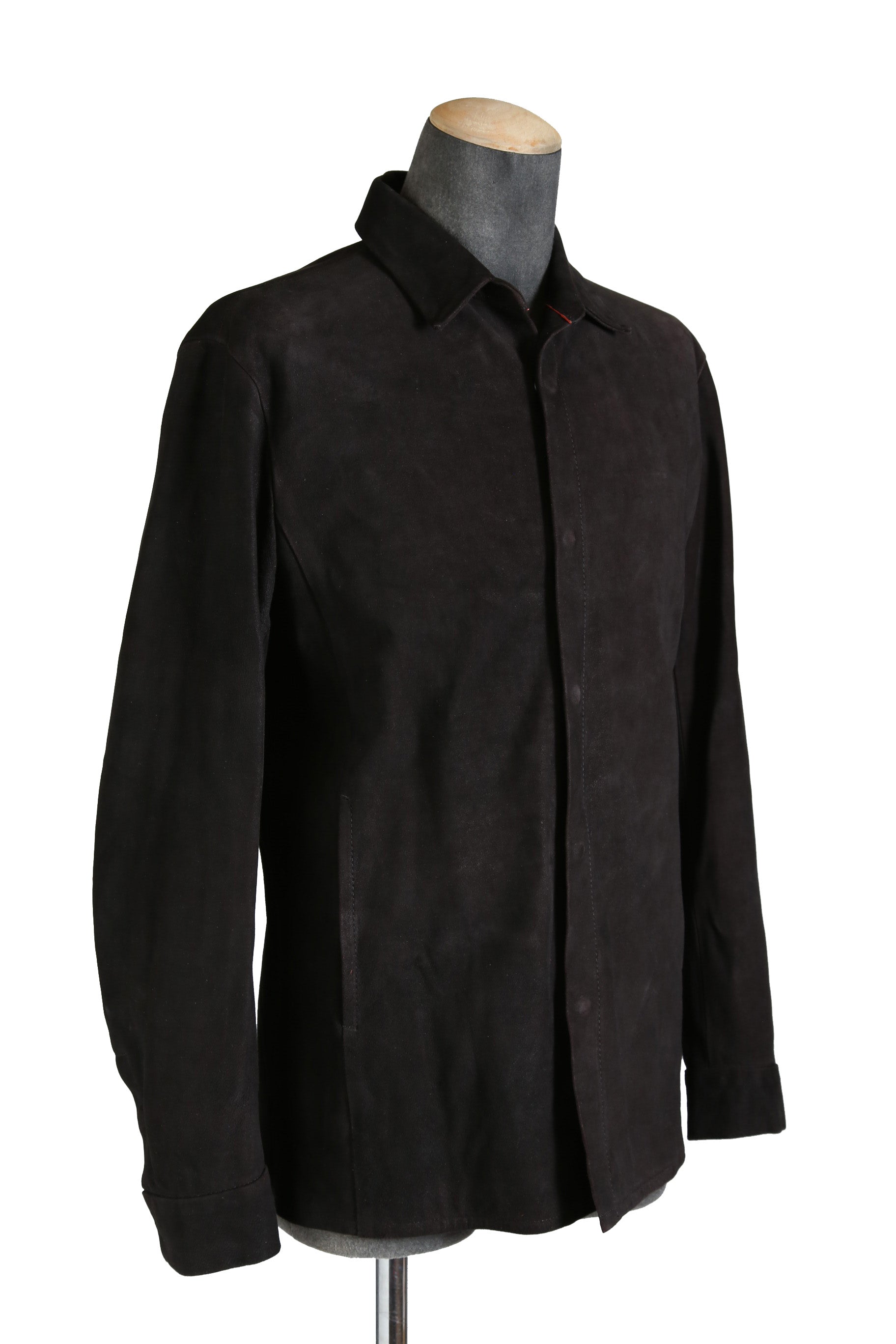 新品 イサムカタヤマバックラッシュ / 24SS JP WET WHITE CALF / REVERSE LEATHER SHIRT JACKET / Size M (BLACK)