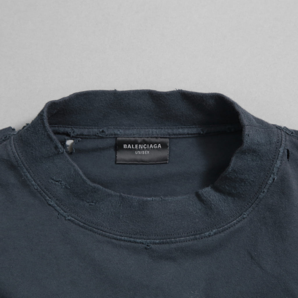 BALENCIAGA バレンシアガ / 24SS 美品 ネイルポリッシュ クロップド Tシャツ / 半袖 / size 2 (M) FADE BLACK ユニセックス