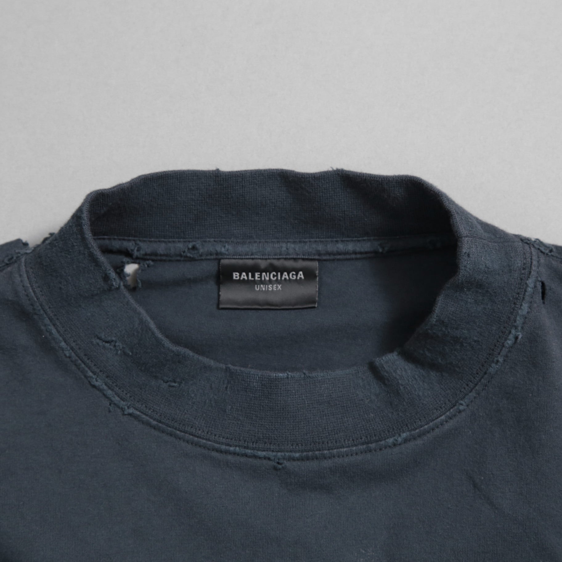 BALENCIAGA バレンシアガ / 24SS 美品 ネイルポリッシュ クロップド Tシャツ / 半袖 / size 2 (M) FADE BLACK ユニセックス