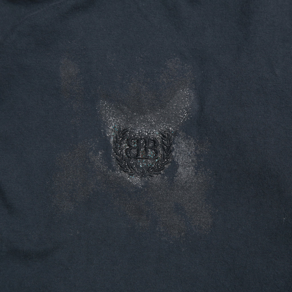 BALENCIAGA バレンシアガ / 24SS 美品 ネイルポリッシュ クロップド Tシャツ / 半袖 / size 2 (M) FADE BLACK ユニセックス