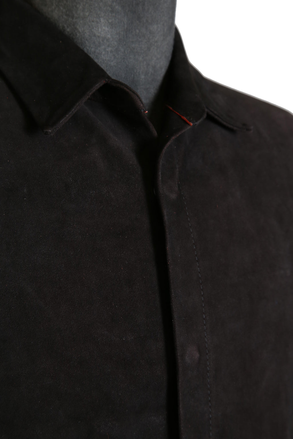 新品 イサムカタヤマバックラッシュ / 24SS JP WET WHITE CALF / REVERSE LEATHER SHIRT JACKET / Size M (BLACK)