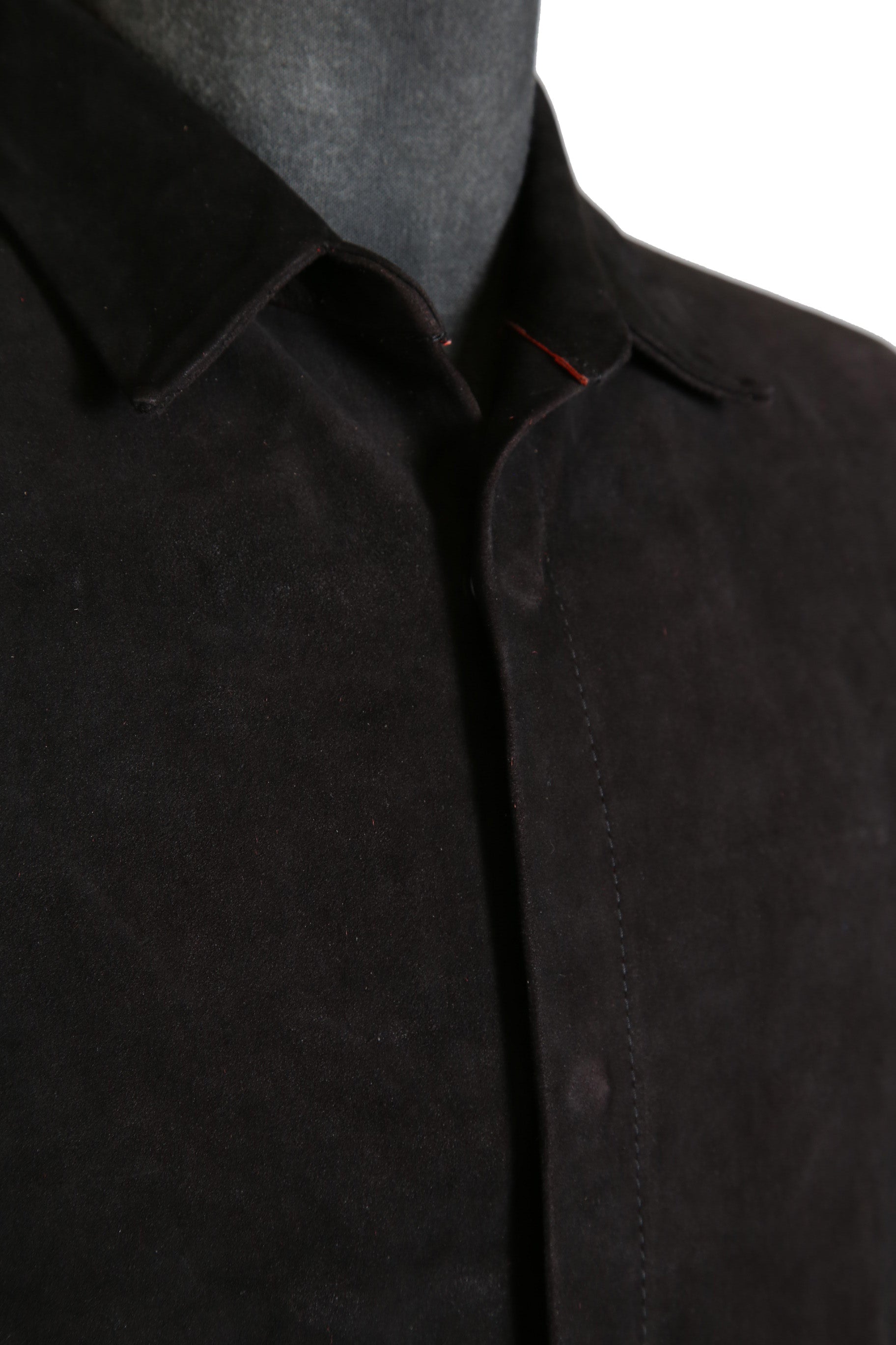 新品 イサムカタヤマバックラッシュ / 24SS JP WET WHITE CALF / REVERSE LEATHER SHIRT JACKET / Size M (BLACK)