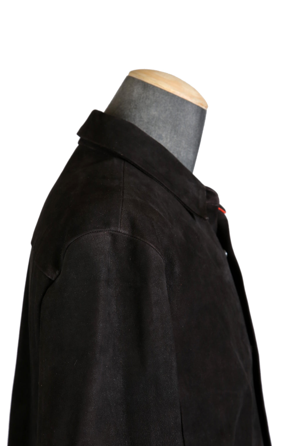 新品 イサムカタヤマバックラッシュ / 24SS JP WET WHITE CALF / REVERSE LEATHER SHIRT JACKET / Size M (BLACK)