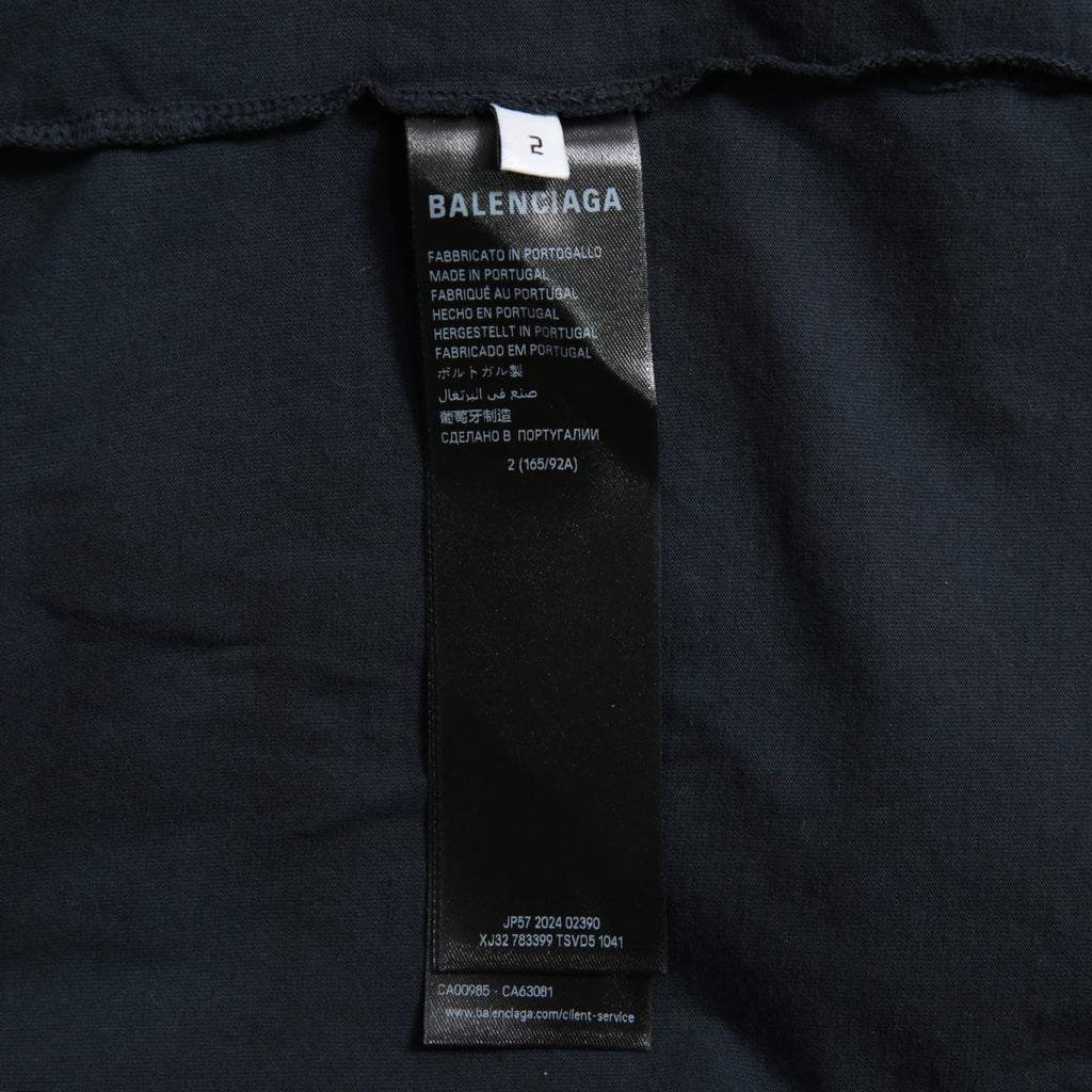 BALENCIAGA バレンシアガ / 24SS 美品 ネイルポリッシュ クロップド Tシャツ / 半袖 / size 2 (M) FADE BLACK ユニセックス