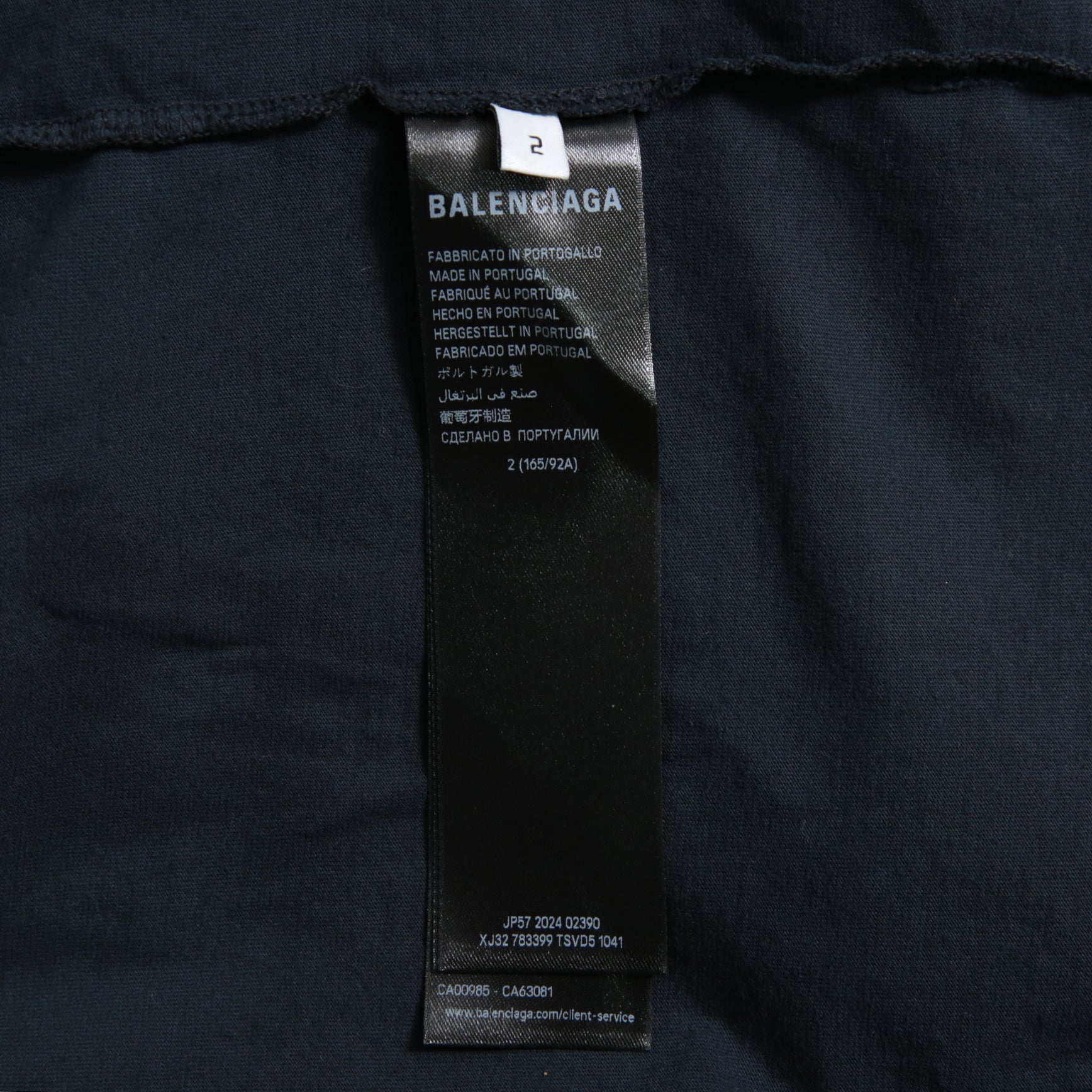 BALENCIAGA バレンシアガ / 24SS 美品 ネイルポリッシュ クロップド Tシャツ / 半袖 / size 2 (M) FADE BLACK ユニセックス