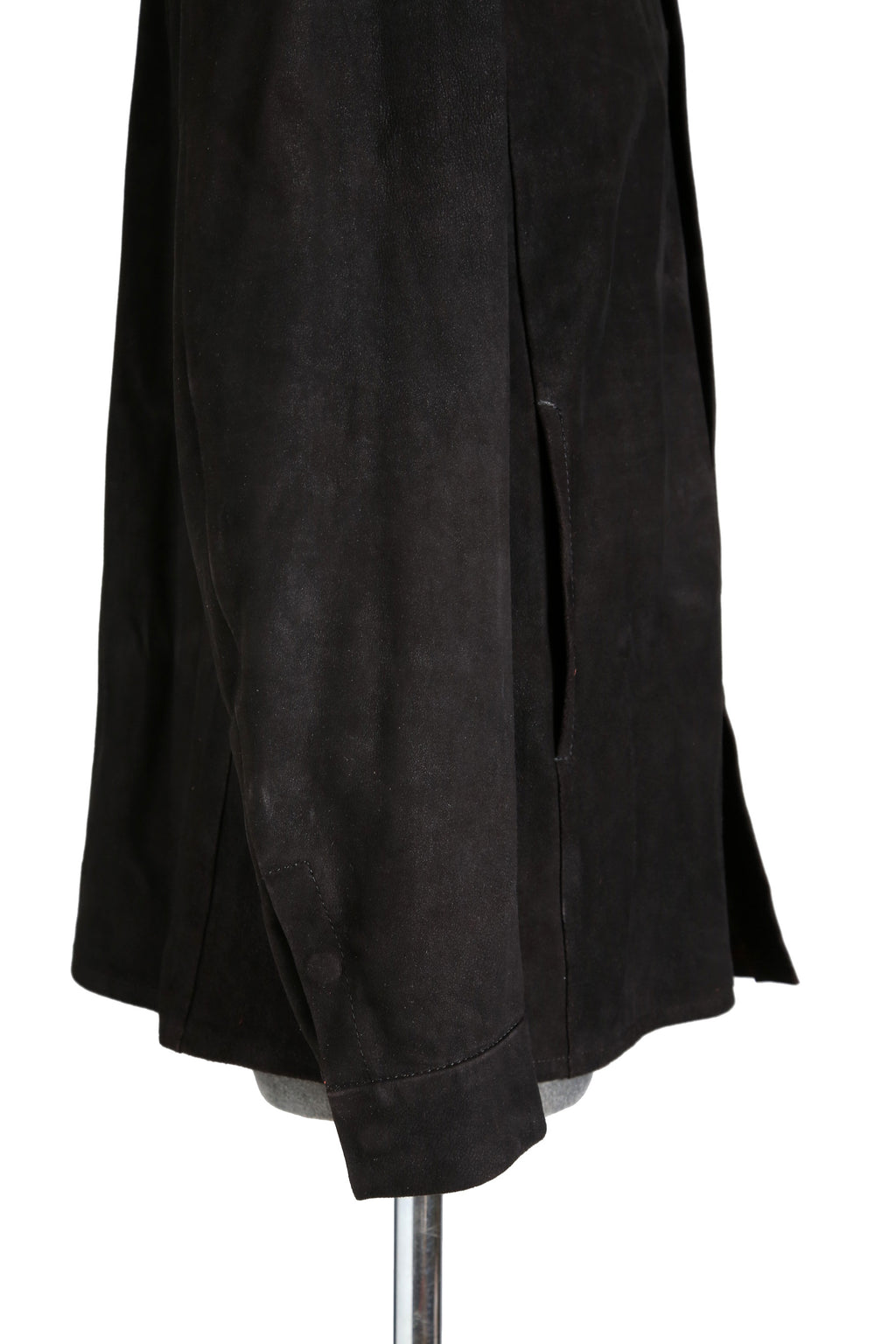 新品 イサムカタヤマバックラッシュ / 24SS JP WET WHITE CALF / REVERSE LEATHER SHIRT JACKET / Size M (BLACK)