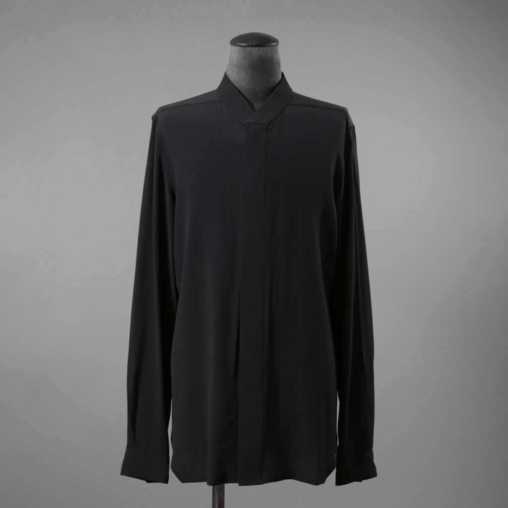 RICK OWENS リックオウエンス / 23FW LUXOR期 / 美品 シルクスナップ シャツ / 長袖シャツ / RU02C7290-CC / size 48 (BLACK)