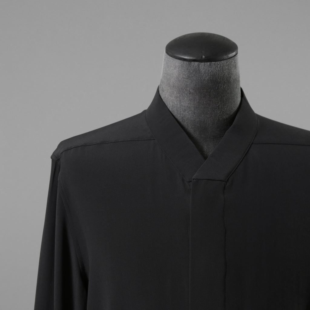 RICK OWENS リックオウエンス / 23FW LUXOR期 / 美品 シルクスナップ シャツ / 長袖シャツ / RU02C7290-CC / size 48 (BLACK)