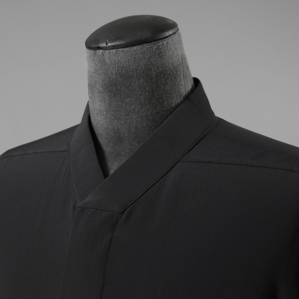 RICK OWENS リックオウエンス / 23FW LUXOR期 / 美品 シルクスナップ シャツ / 長袖シャツ / RU02C7290-CC / size 48 (BLACK)