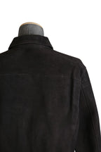 新品 イサムカタヤマバックラッシュ / 24SS JP WET WHITE CALF / REVERSE LEATHER SHIRT JACKET / Size M (BLACK)