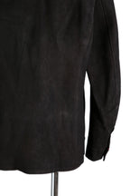 新品 イサムカタヤマバックラッシュ / 24SS JP WET WHITE CALF / REVERSE LEATHER SHIRT JACKET / Size M (BLACK)