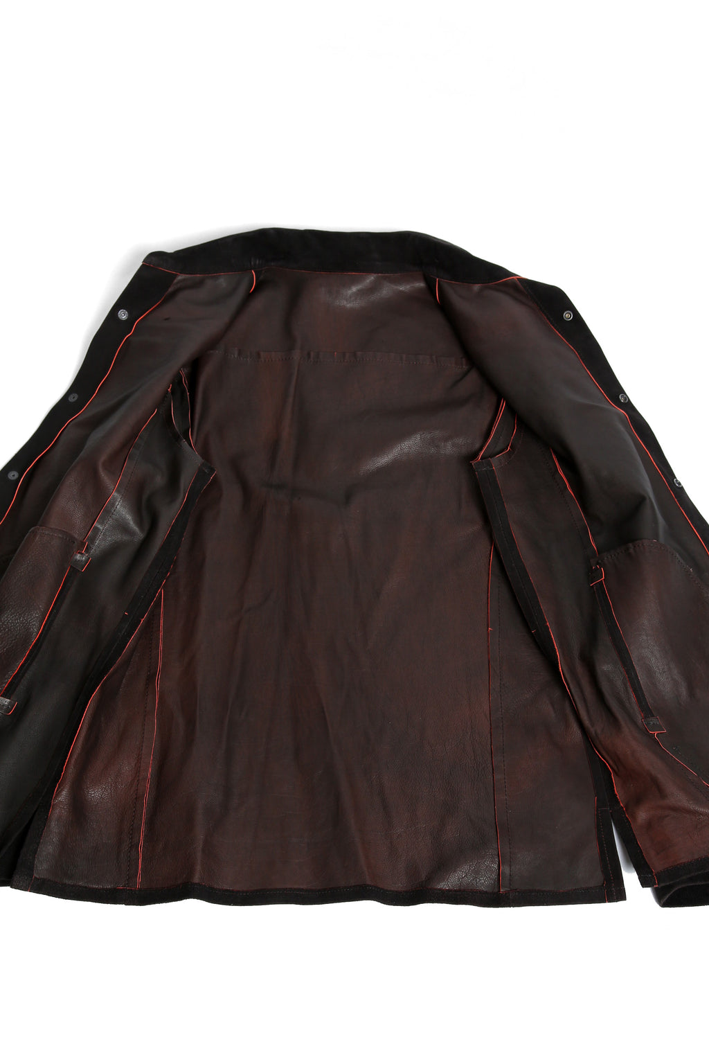 新品 イサムカタヤマバックラッシュ / 24SS JP WET WHITE CALF / REVERSE LEATHER SHIRT JACKET / Size M (BLACK)