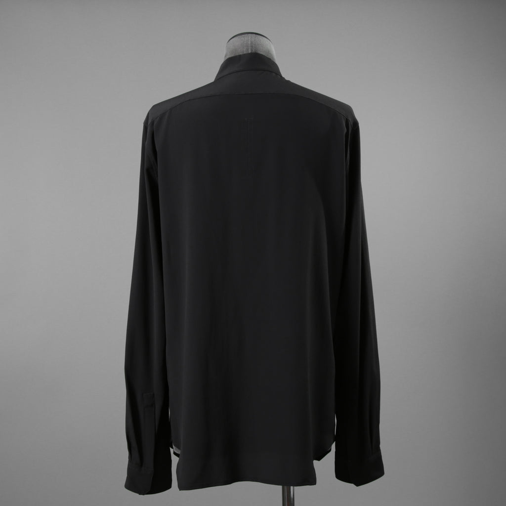RICK OWENS リックオウエンス / 23FW LUXOR期 / 美品 シルクスナップ シャツ / 長袖シャツ / RU02C7290-CC / size 48 (BLACK)