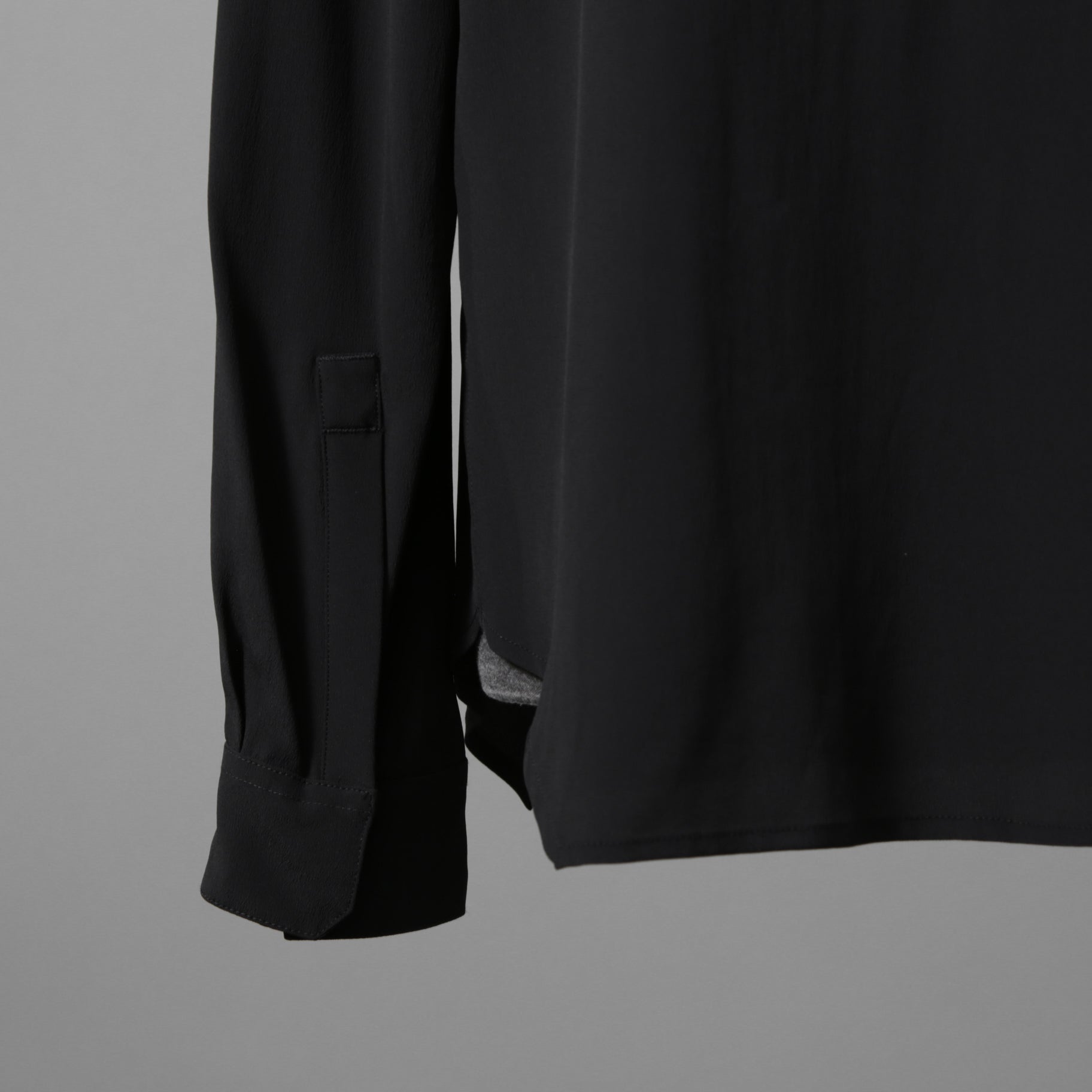 RICK OWENS リックオウエンス / 23FW LUXOR期 / 美品 シルクスナップ シャツ / 長袖シャツ / RU02C7290-CC / size 48 (BLACK)