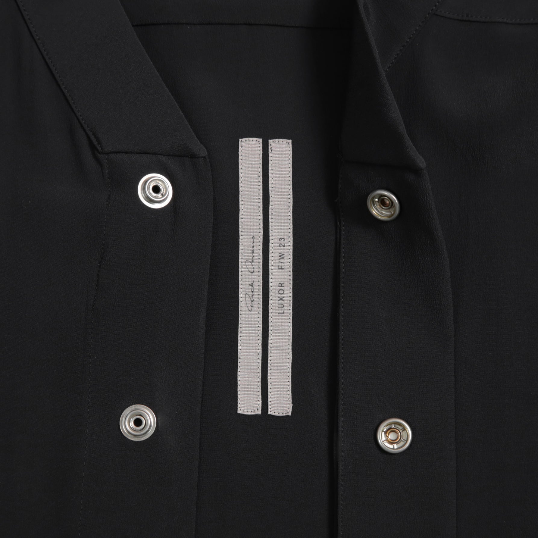 RICK OWENS リックオウエンス / 23FW LUXOR期 / 美品 シルクスナップ シャツ / 長袖シャツ / RU02C7290-CC / size 48 (BLACK)