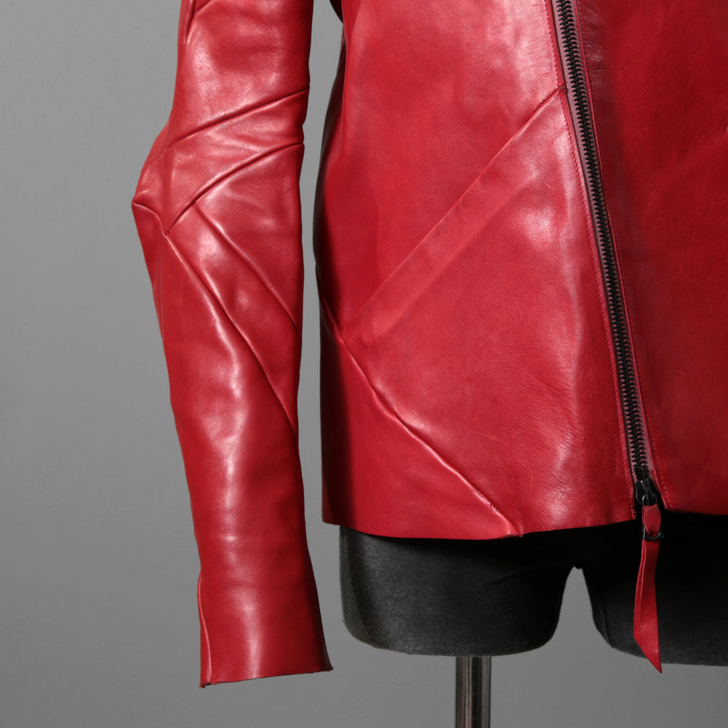 超希少カラー 未使用 LEON EMANUEL BLANCK レオンエマニュエルブランク / Distortion Aviator Jacket / GUIDI Horse Leather / size 48 (RED) レザー ジャケット