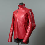 超希少カラー 未使用 LEON EMANUEL BLANCK レオンエマニュエルブランク / Distortion Aviator Jacket / GUIDI Horse Leather / size 48 (RED) レザー ジャケット