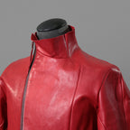 超希少カラー 未使用 LEON EMANUEL BLANCK レオンエマニュエルブランク / Distortion Aviator Jacket / GUIDI Horse Leather / size 48 (RED) レザー ジャケット