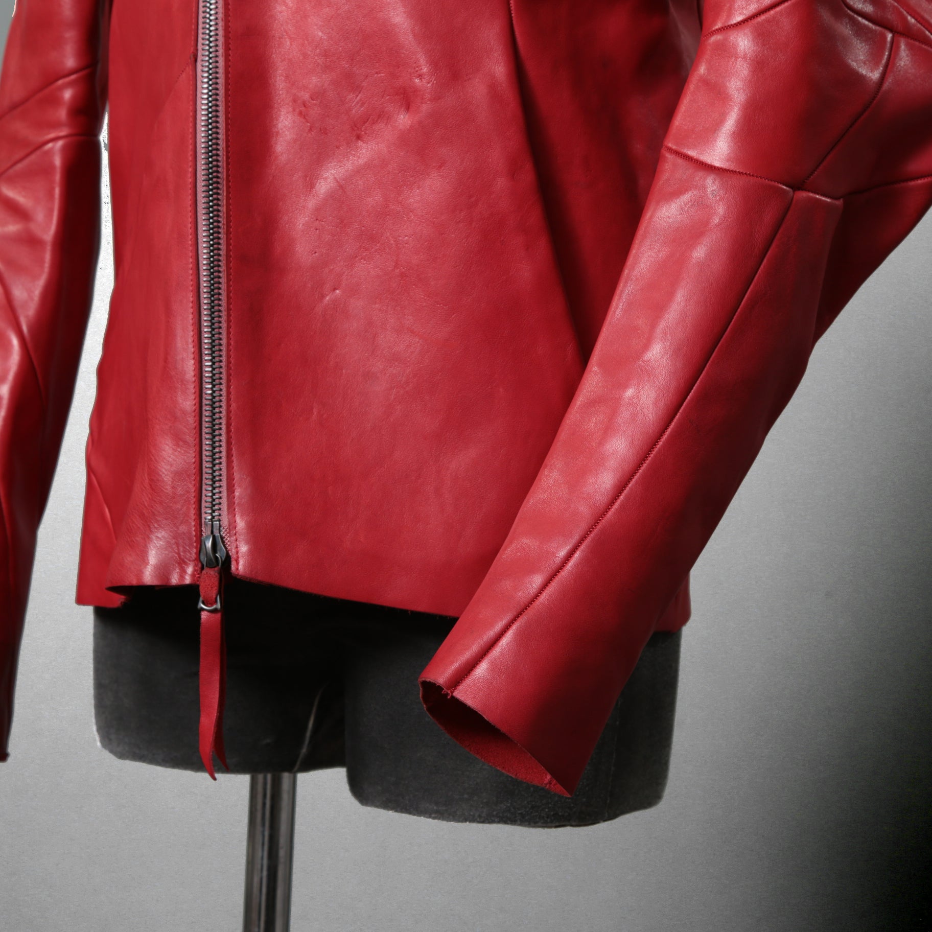 超希少カラー 未使用 LEON EMANUEL BLANCK レオンエマニュエルブランク / Distortion Aviator Jacket / GUIDI Horse Leather / size 48 (RED) レザー ジャケット