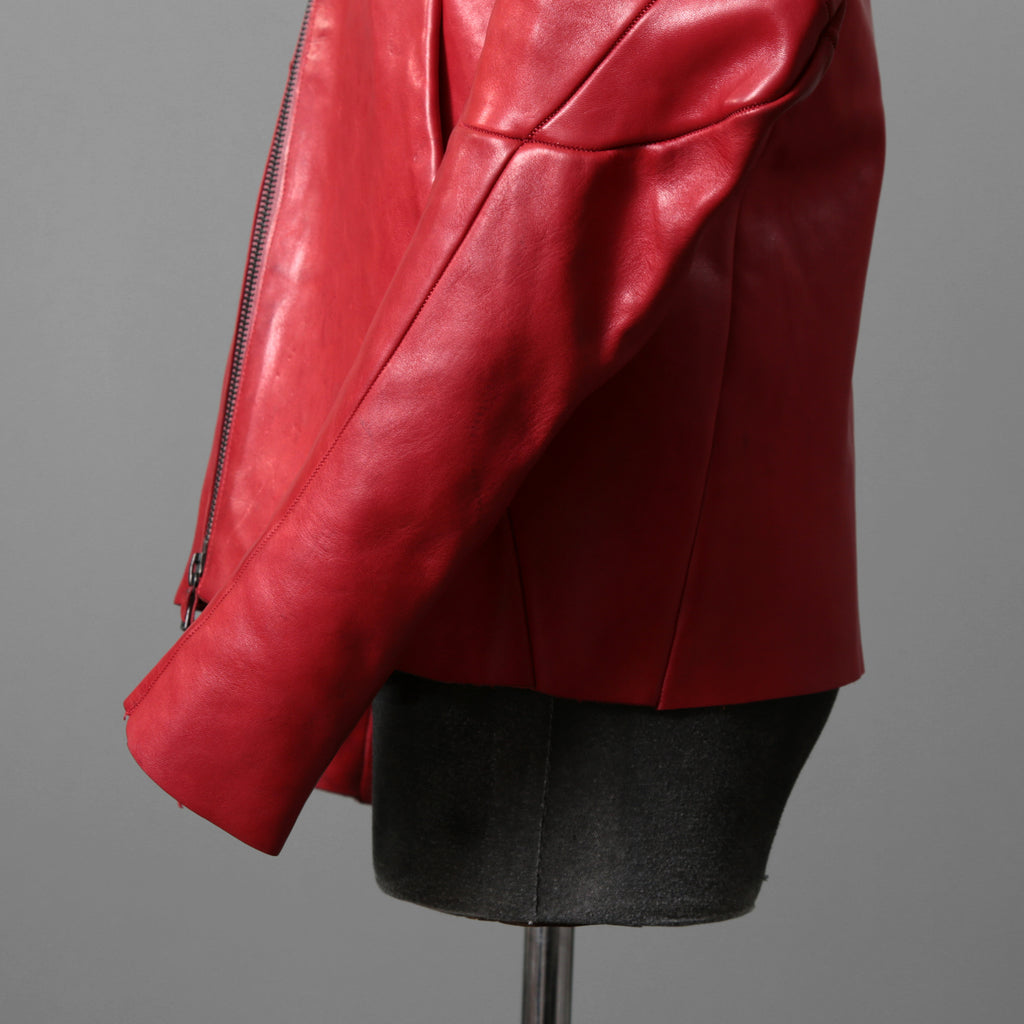 超希少カラー 未使用 LEON EMANUEL BLANCK レオンエマニュエルブランク / Distortion Aviator Jacket / GUIDI Horse Leather / size 48 (RED) レザー ジャケット