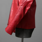 超希少カラー 未使用 LEON EMANUEL BLANCK レオンエマニュエルブランク / Distortion Aviator Jacket / GUIDI Horse Leather / size 48 (RED) レザー ジャケット