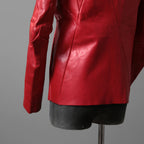 超希少カラー 未使用 LEON EMANUEL BLANCK レオンエマニュエルブランク / Distortion Aviator Jacket / GUIDI Horse Leather / size 48 (RED) レザー ジャケット