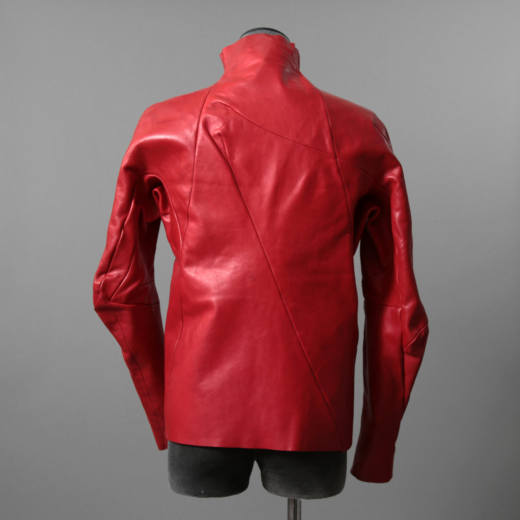 超希少カラー 未使用 LEON EMANUEL BLANCK レオンエマニュエルブランク / Distortion Aviator Jacket / GUIDI Horse Leather / size 48 (RED) レザー ジャケット