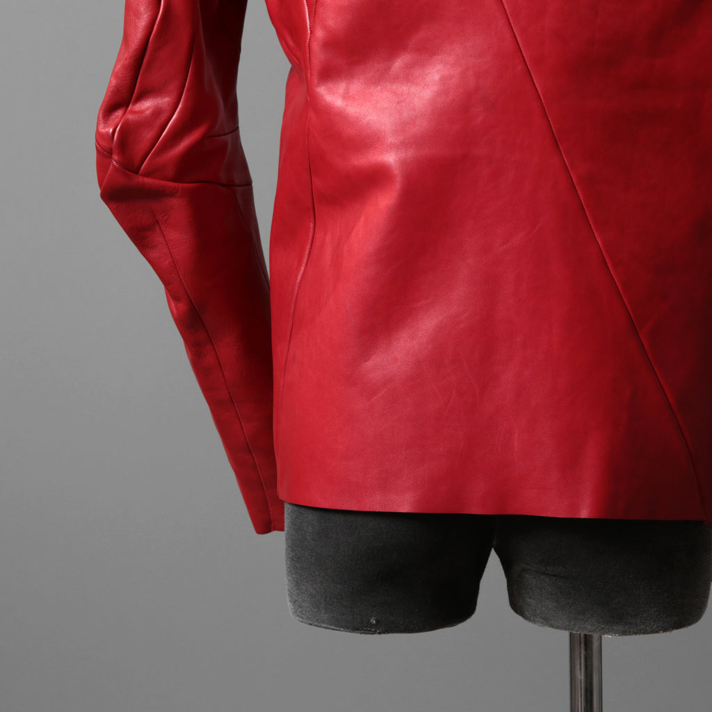 超希少カラー 未使用 LEON EMANUEL BLANCK レオンエマニュエルブランク / Distortion Aviator Jacket / GUIDI Horse Leather / size 48 (RED) レザー ジャケット