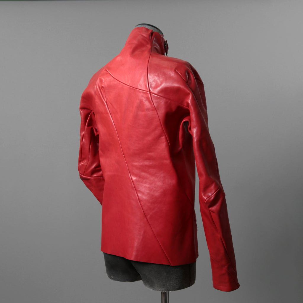 超希少カラー 未使用 LEON EMANUEL BLANCK レオンエマニュエルブランク / Distortion Aviator Jacket / GUIDI Horse Leather / size 48 (RED) レザー ジャケット