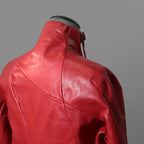 超希少カラー 未使用 LEON EMANUEL BLANCK レオンエマニュエルブランク / Distortion Aviator Jacket / GUIDI Horse Leather / size 48 (RED) レザー ジャケット