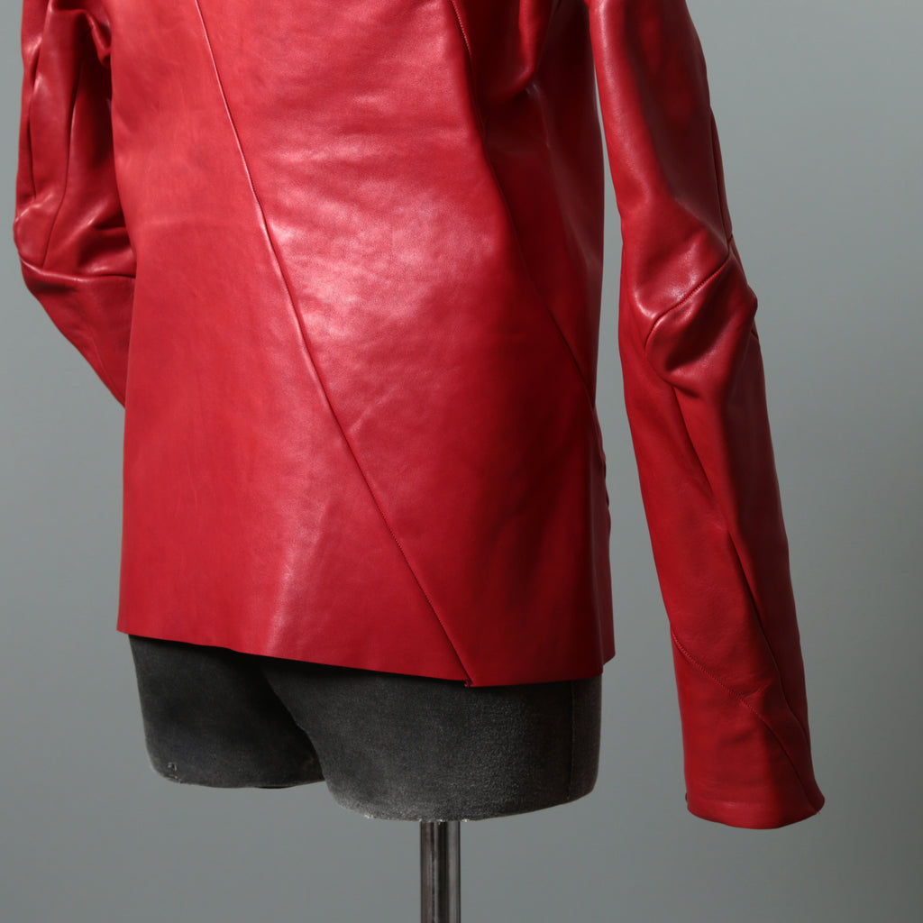 超希少カラー 未使用 LEON EMANUEL BLANCK レオンエマニュエルブランク / Distortion Aviator Jacket / GUIDI Horse Leather / size 48 (RED) レザー ジャケット